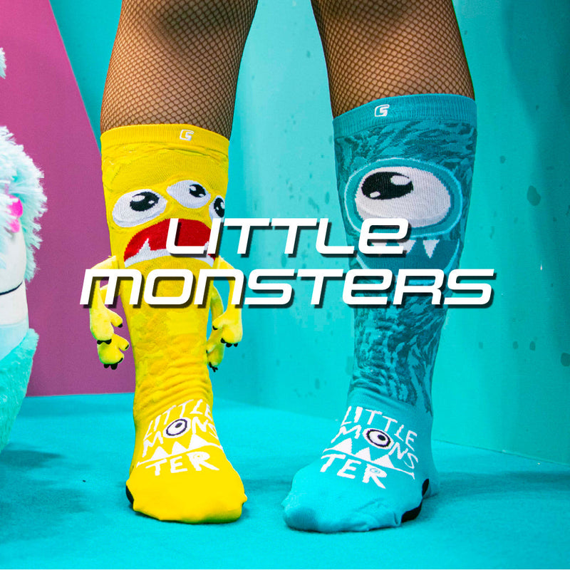 Explore our Little Monster Socks collection. Discover 8 unique styles and personalities in a kaleidoscope of colors and designs. Shop now at Crazy Skates!