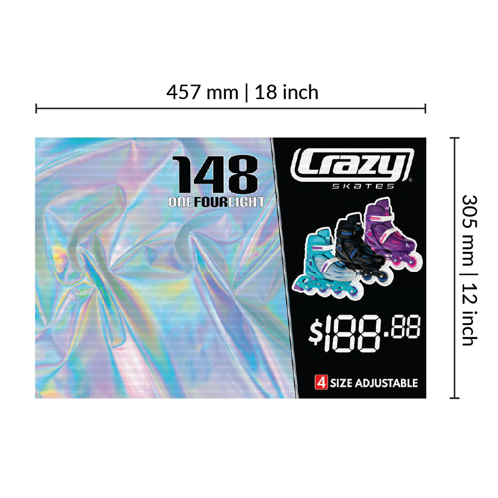 POS Skate Display Price Signs | 12x18in