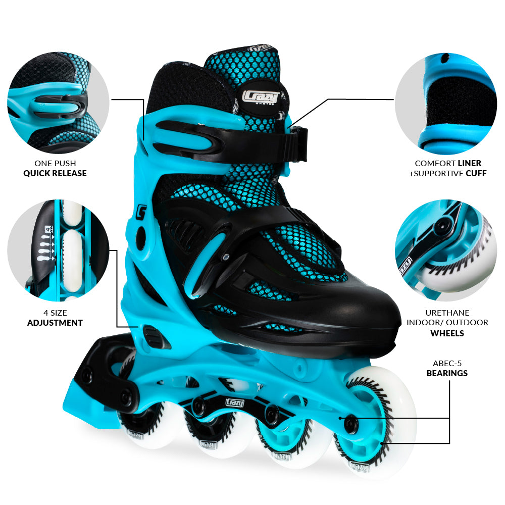 BLADE Teal - Size Adjustable Inline Skates
