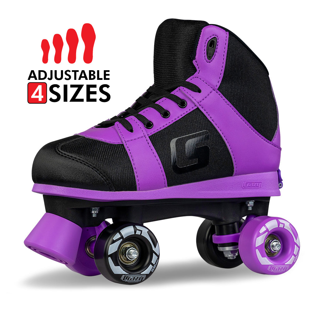 SK8 Purple - Size Adjustable Hi-Top Roller Skates