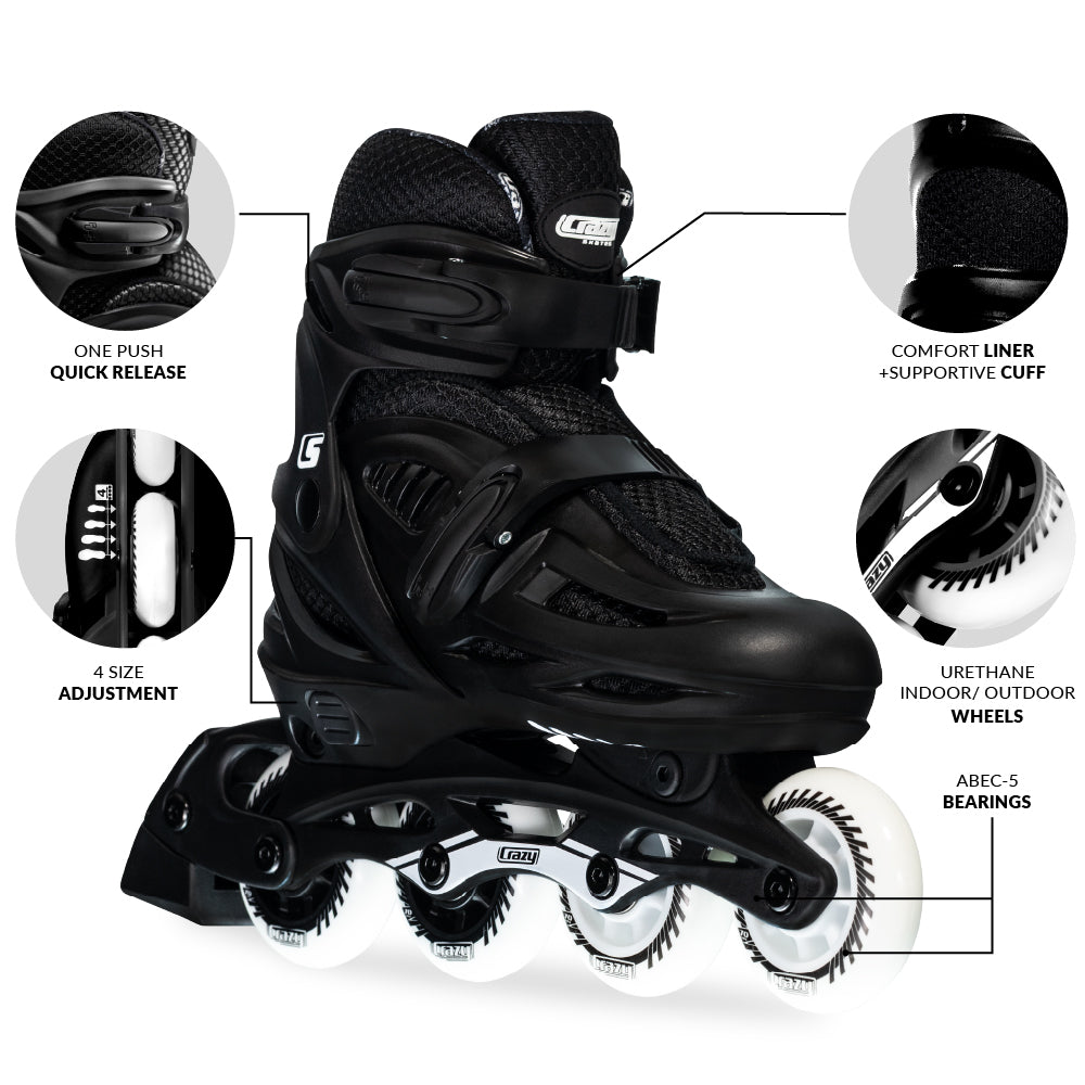 BLADE Black - Size Adjustable Inline Skates