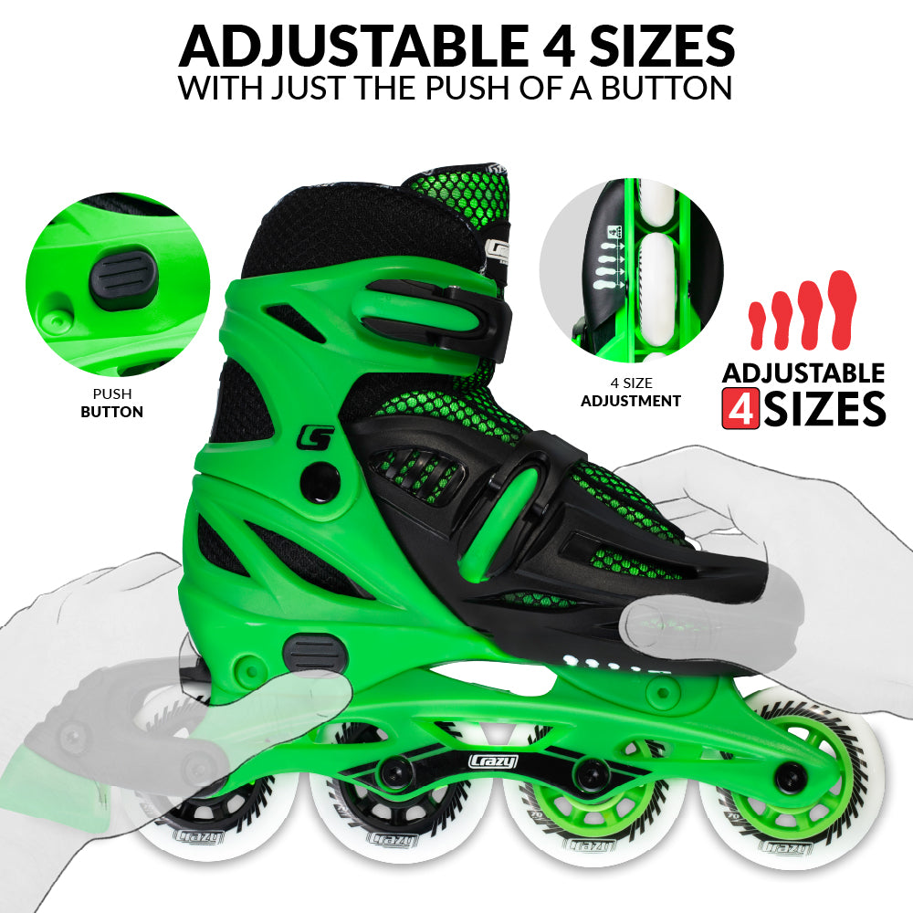BLADE Green - Size Adjustable Inline Skates