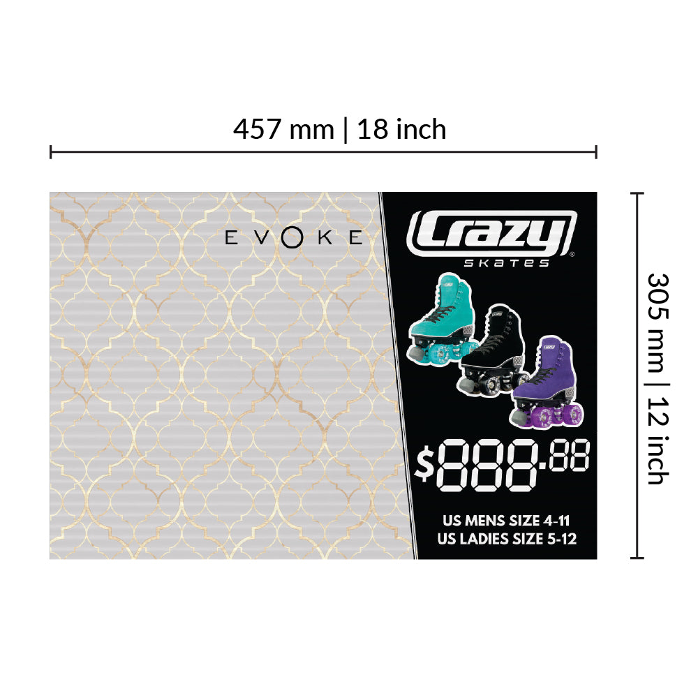 POS Skate Display Price Signs | 12x18in