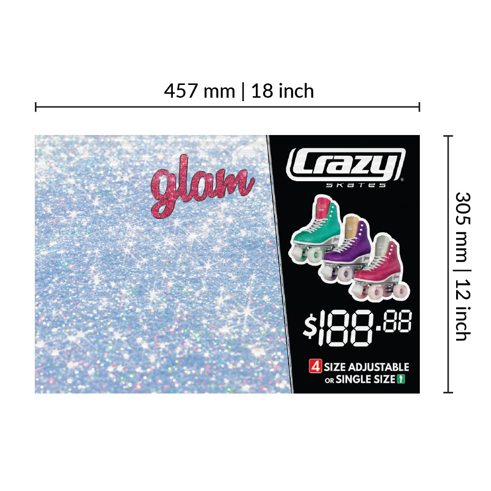 POS Skate Display Price Signs | 12x18in
