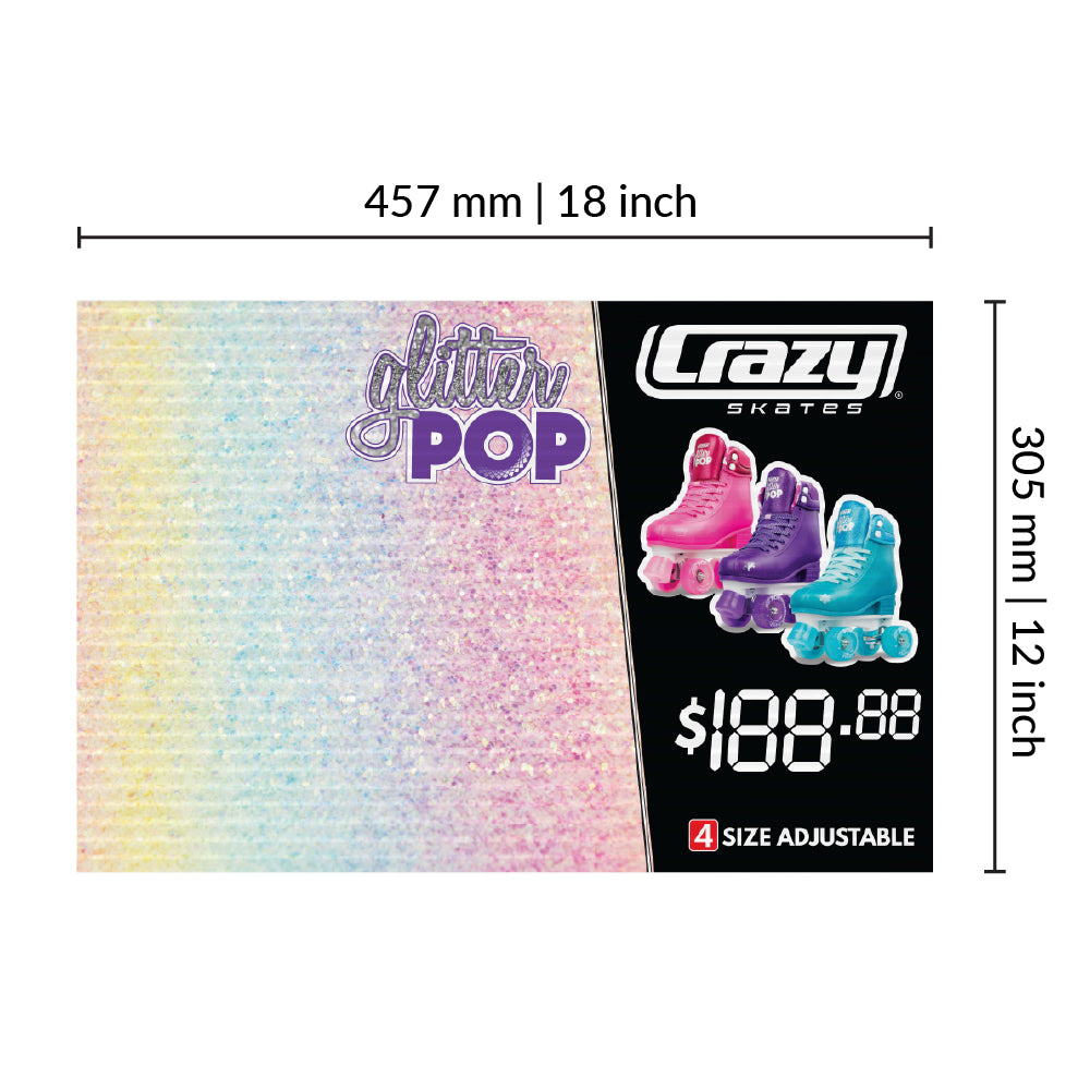 POS Skate Display Price Signs | 12x18in