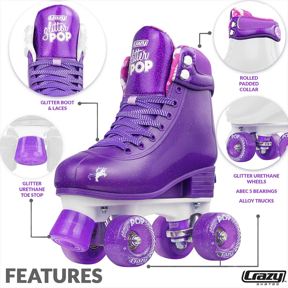 Warehouse Deal | GLITTER POP - Purple Size Adjustable Roller Skate