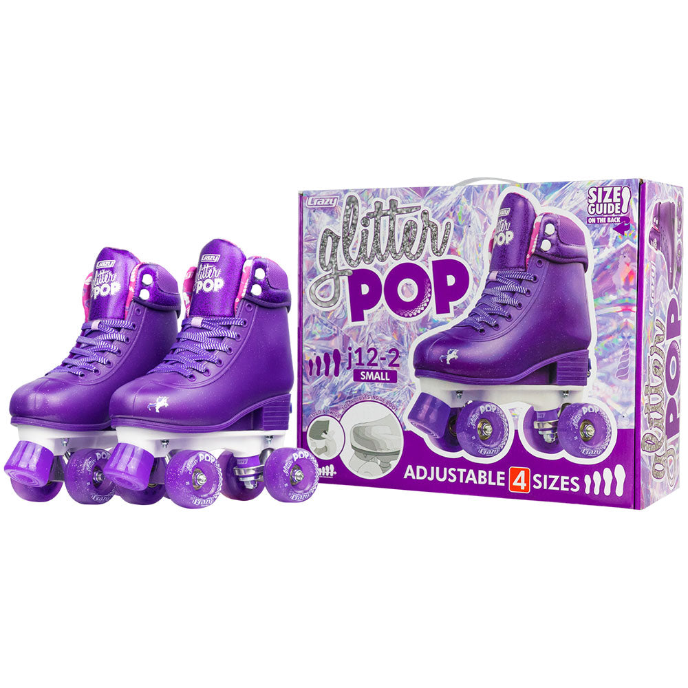 GLITTER POP Purple - Size Adjustable Roller Skates