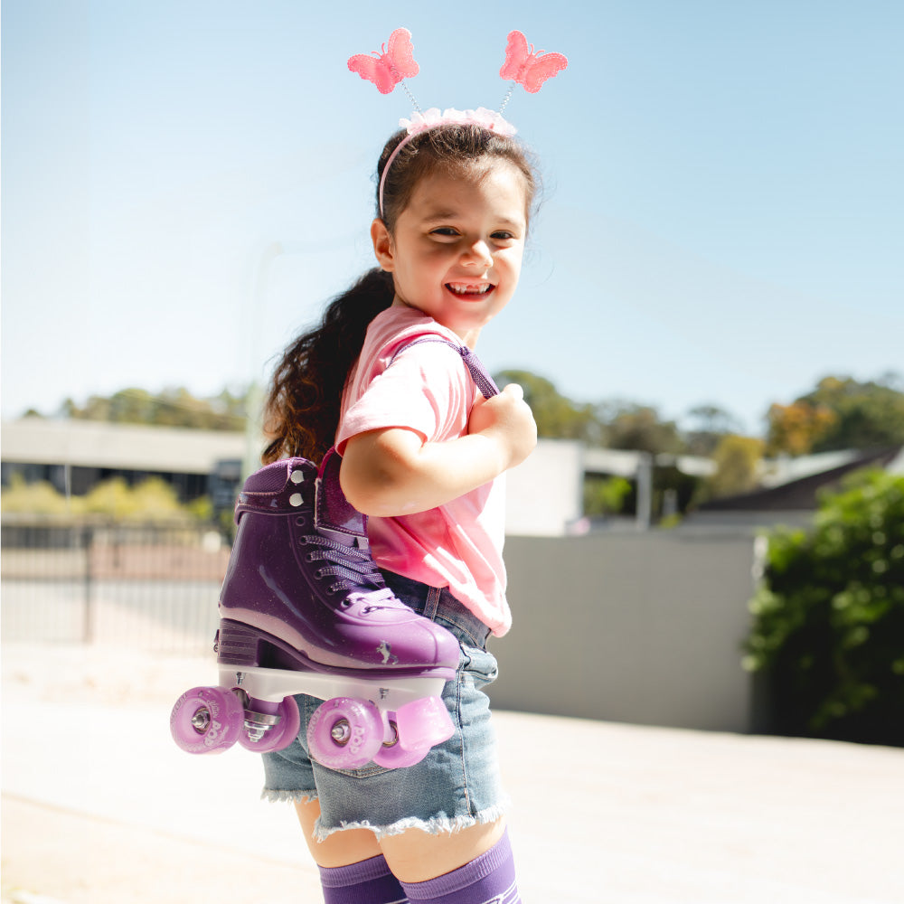 GLITTER POP Purple - Size Adjustable Roller Skates