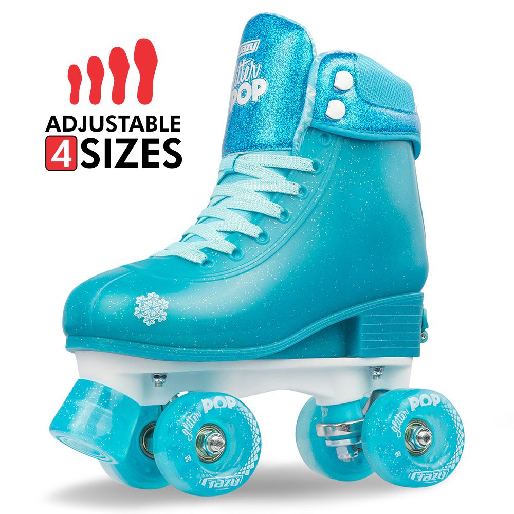 GLITTER POP Teal - Size Adjustable Roller Skates