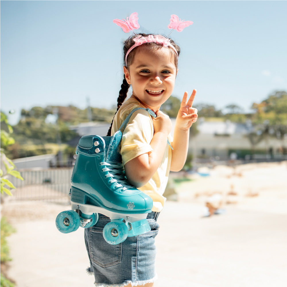 Warehouse Deal | GLITTER POP - Teal Size Adjustable Roller Skate