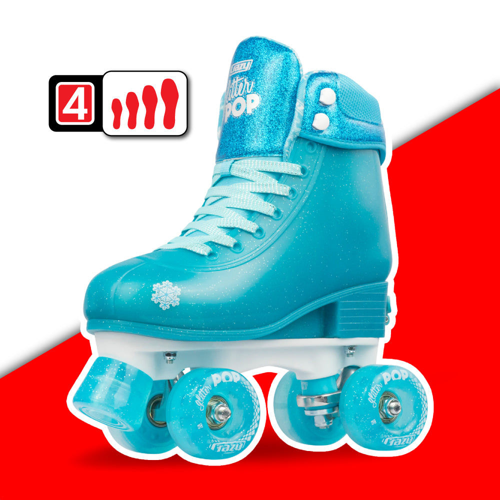 Warehouse Deal | GLITTER POP - Teal Size Adjustable Roller Skate