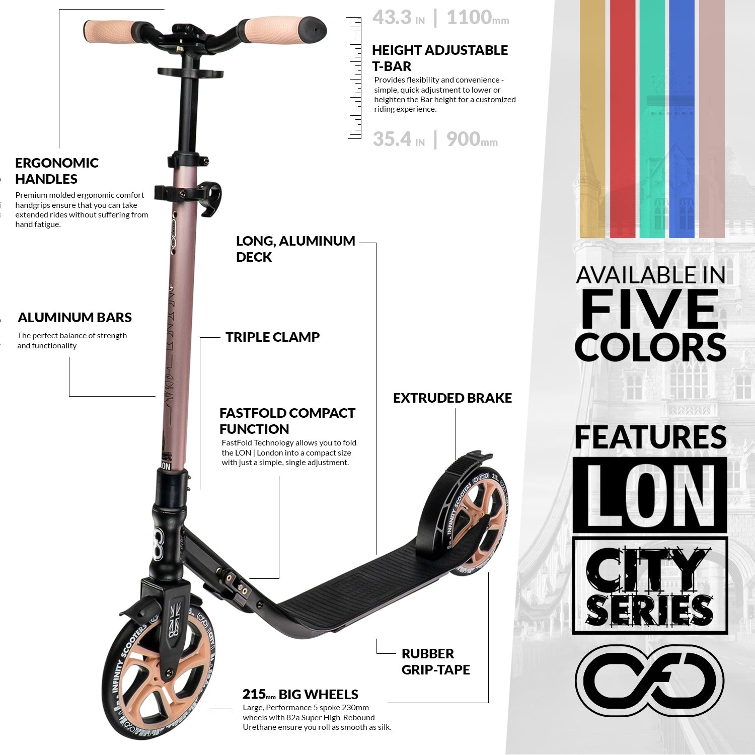 LON Rose Gold - London City Series Scooter