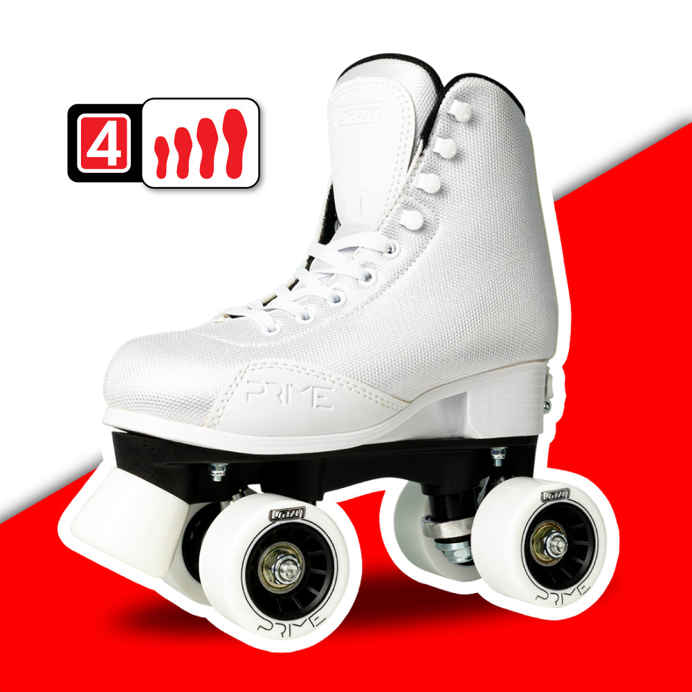 Warehouse Deal | PRIME White - Size Adjustable Roller Skates