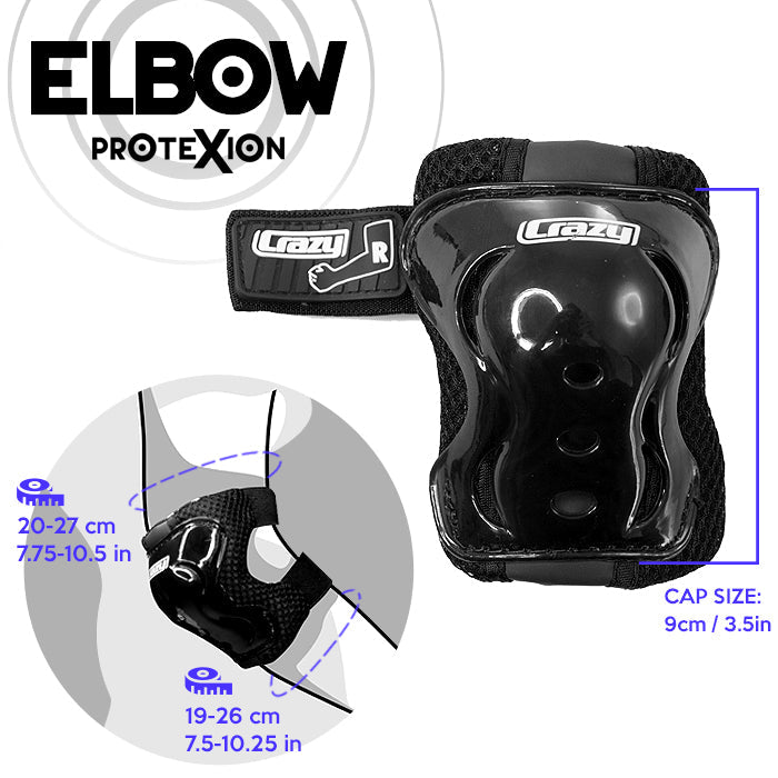 Black PROTExION Safety Pads - Knee, Wrist & Elbow