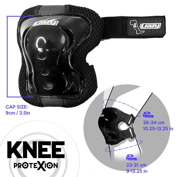 Black PROTExION Safety Pads - Knee, Wrist & Elbow