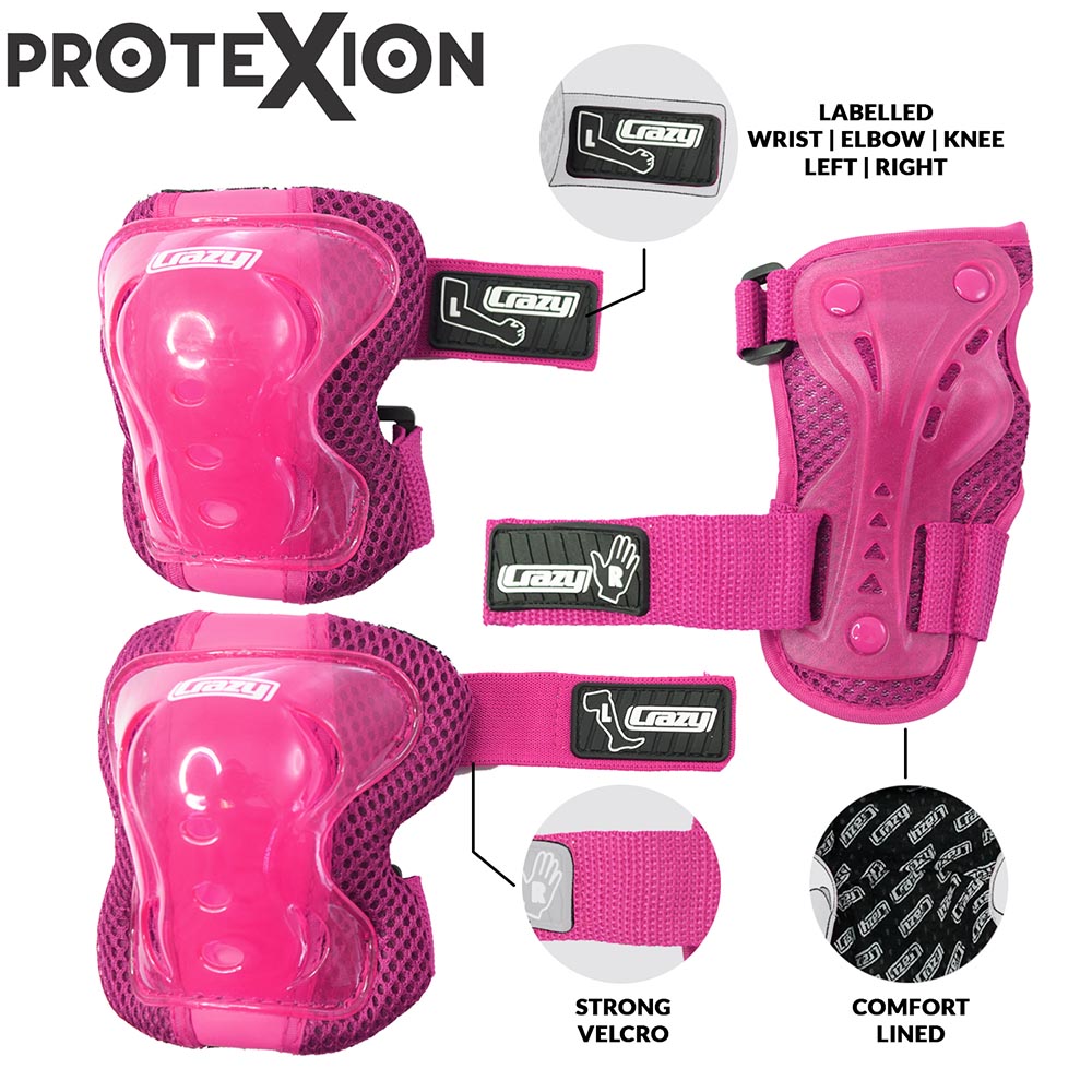 Pink PROTExION Safety Pads - Knee, Wrist & Elbow