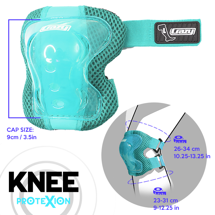 Teal PROTExION Safety Pads - Knee, Wrist & Elbow