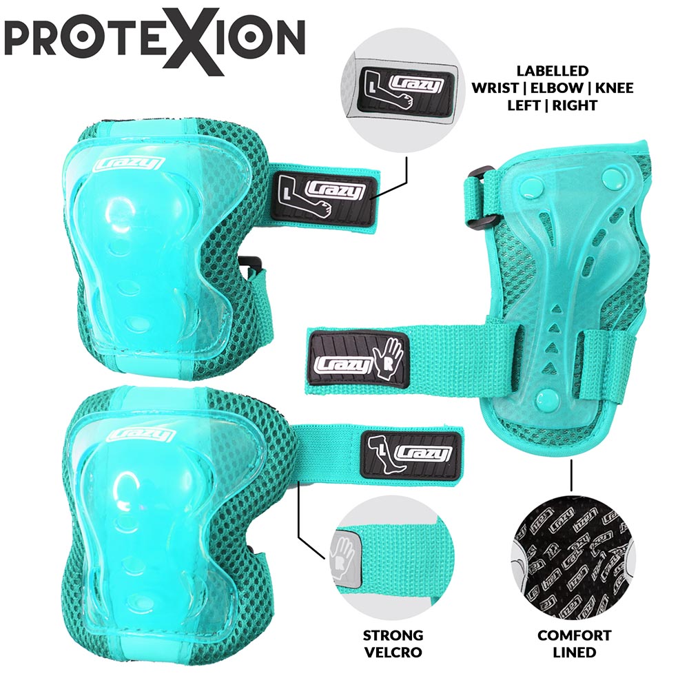 Teal PROTExION Safety Pads - Knee, Wrist & Elbow
