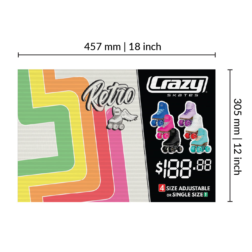 POS Skate Display Price Signs | 12x18in