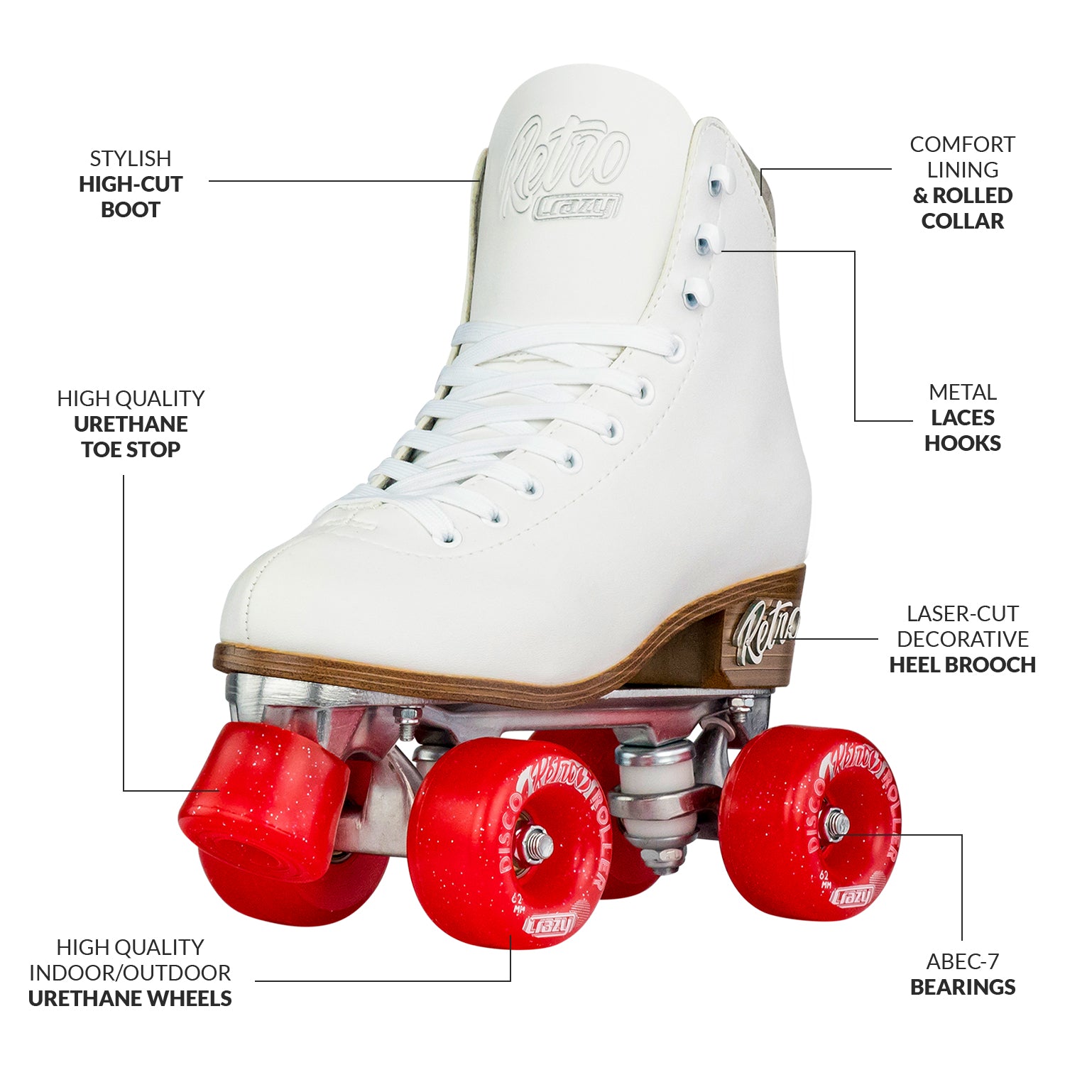 Warehouse Deal | RETRO - White Roller Skates