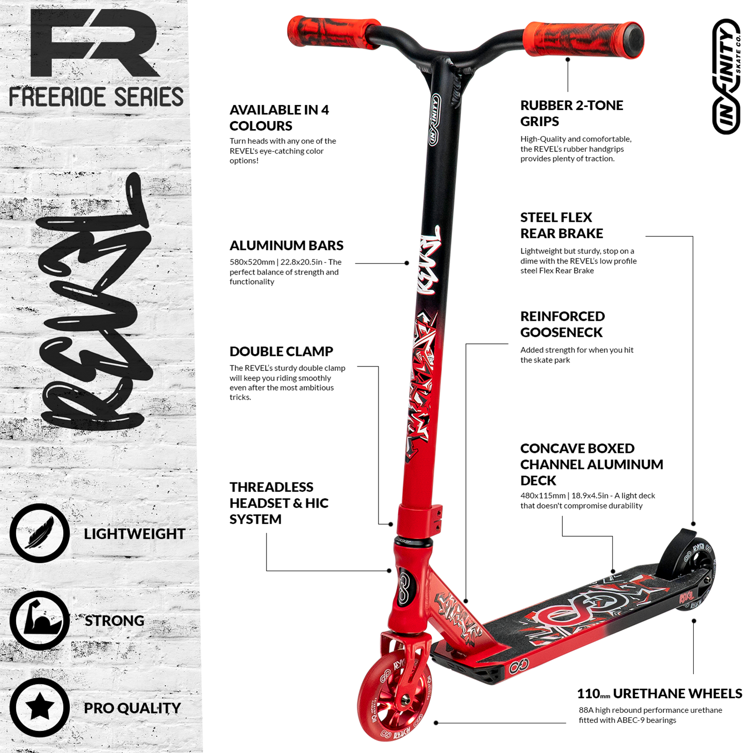 REVEL Red/Black - FR Series Trick Scooter