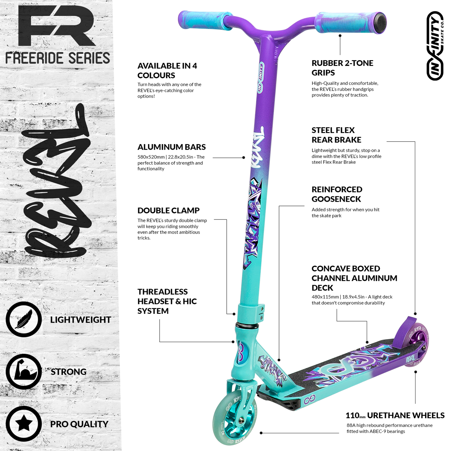 REVEL Purple/Teal - FR Series Trick Scooter