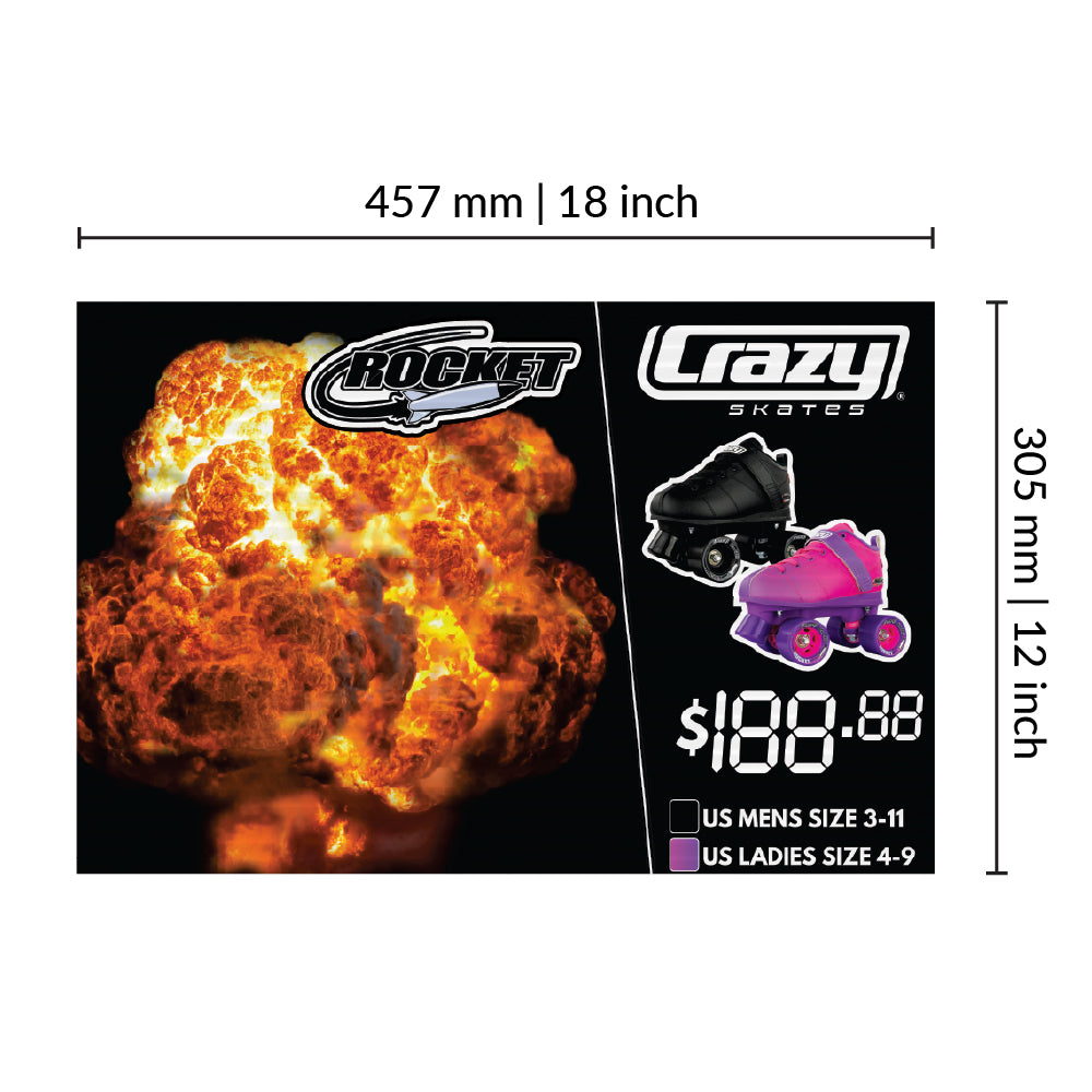 POS Skate Display Price Signs | 12x18in