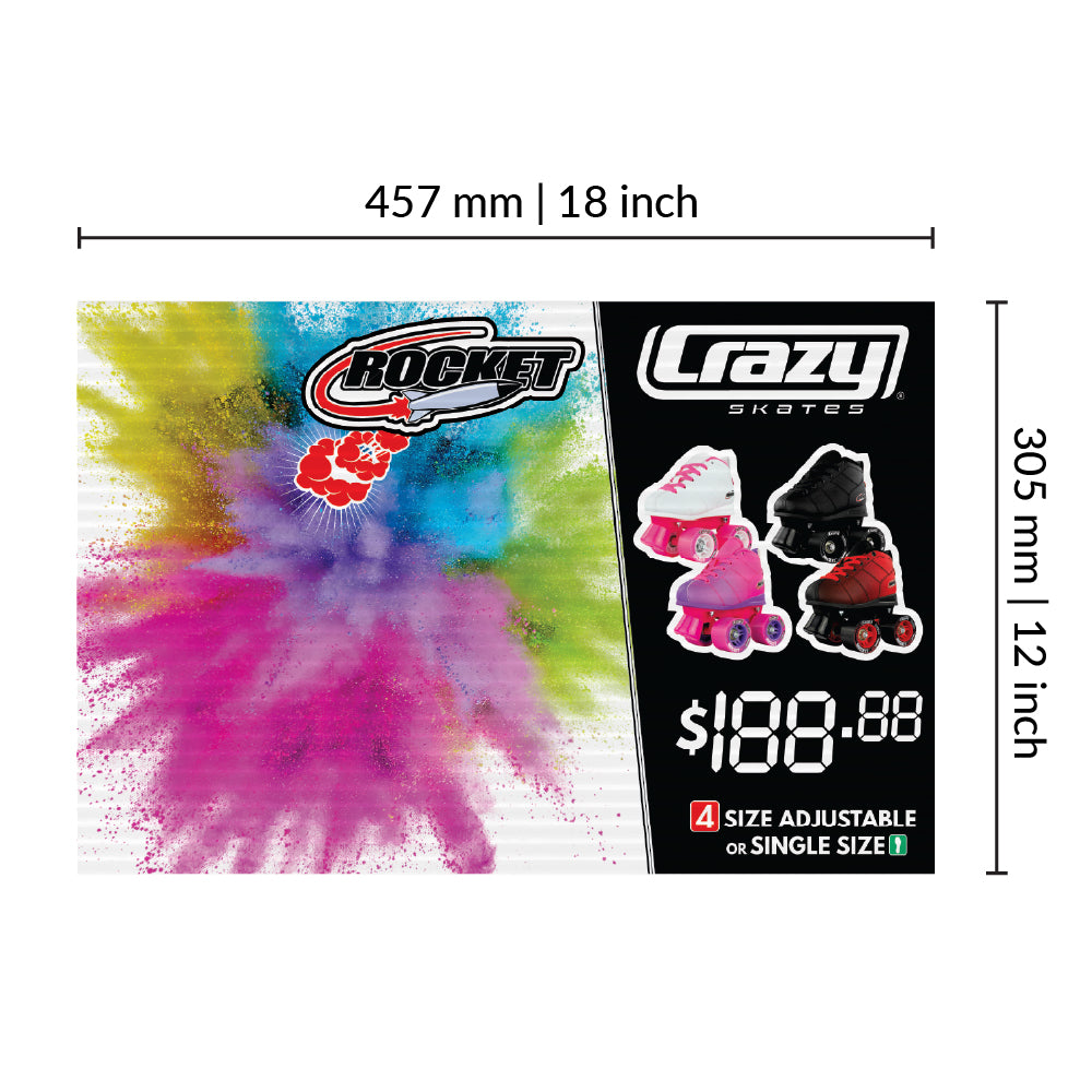POS Skate Display Price Signs | 12x18in