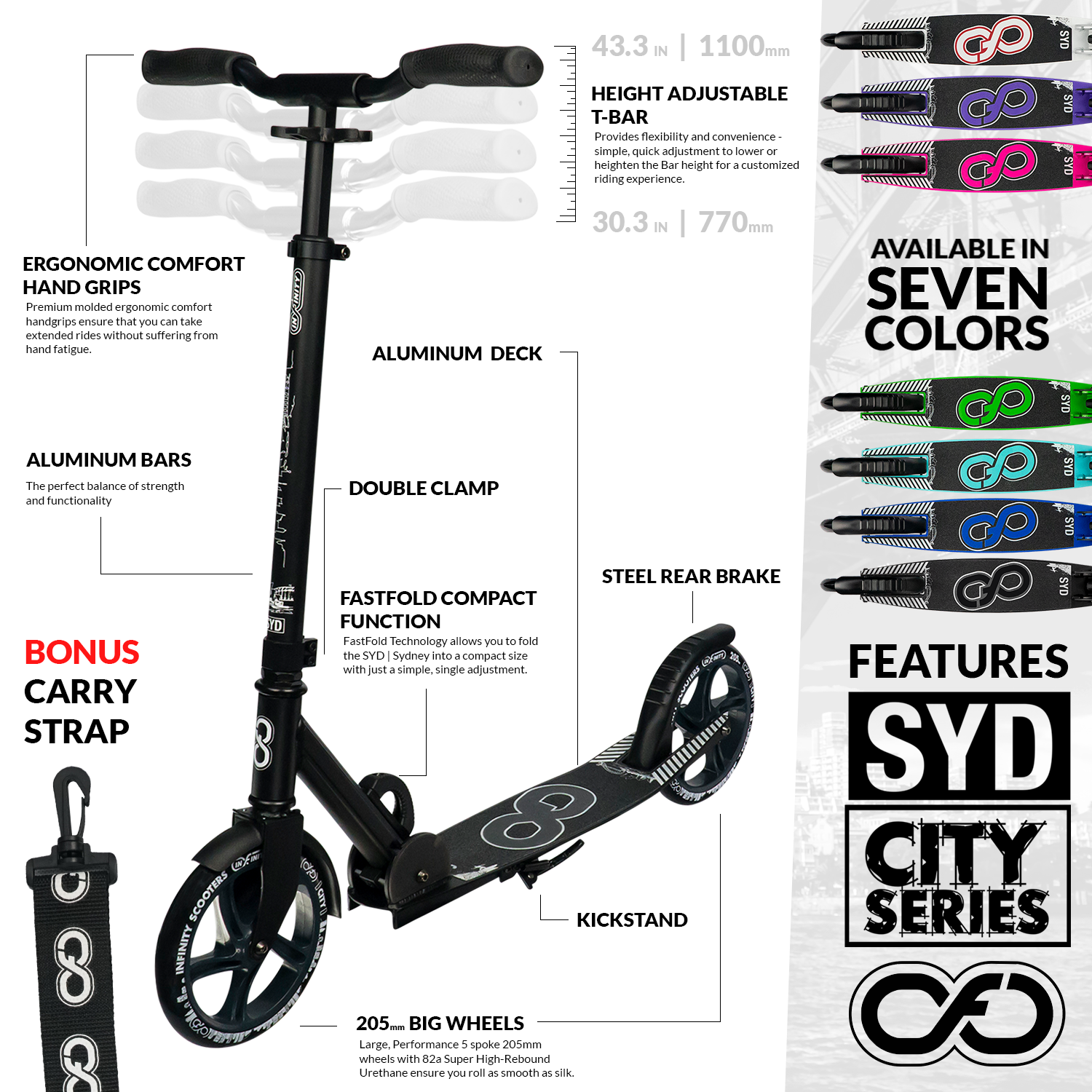 SYD Black - Sydney City Series Scooter
