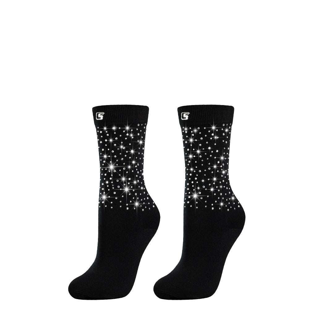 DIAMOND BLACK+SILVER Crew | Crazy Socks