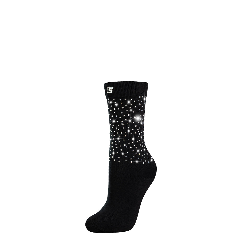 DIAMOND BLACK+SILVER Crew | Crazy Socks