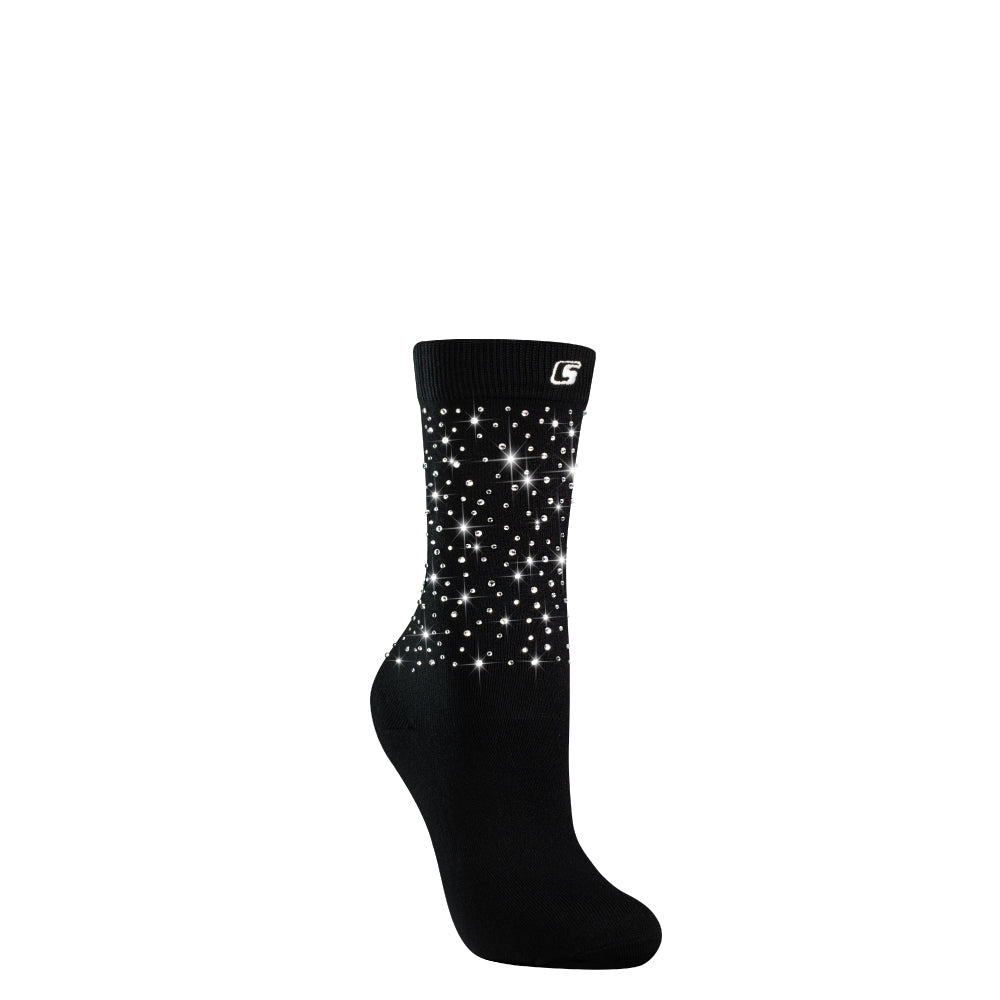 DIAMOND BLACK+SILVER Crew | Crazy Socks