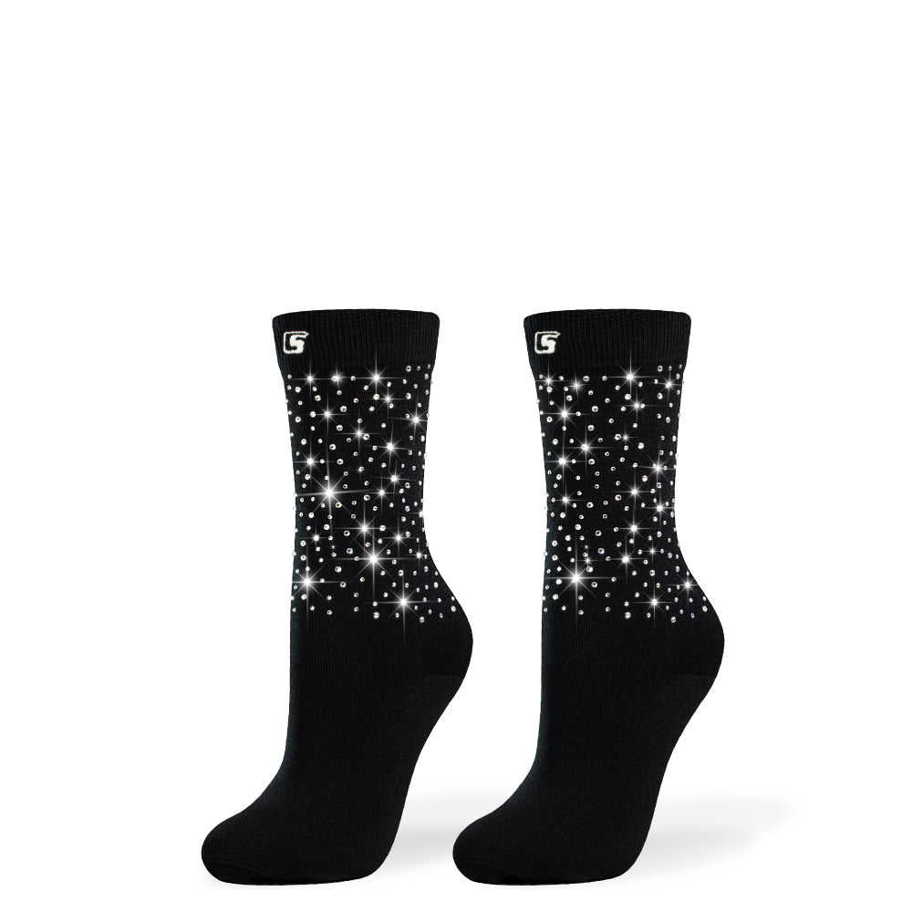 DIAMOND BLACK+SILVER Crew | Crazy Socks
