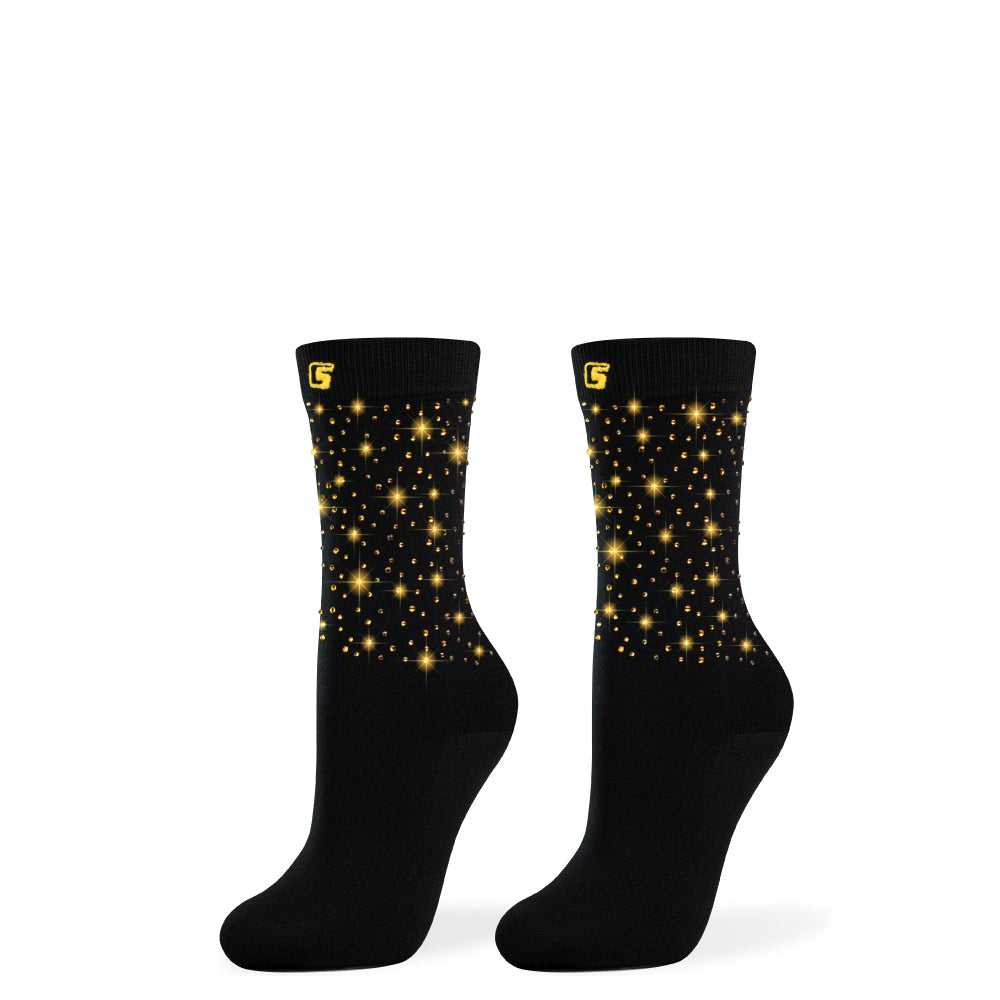 DIAMOND BLACK+GOLD Crew | Crazy Socks