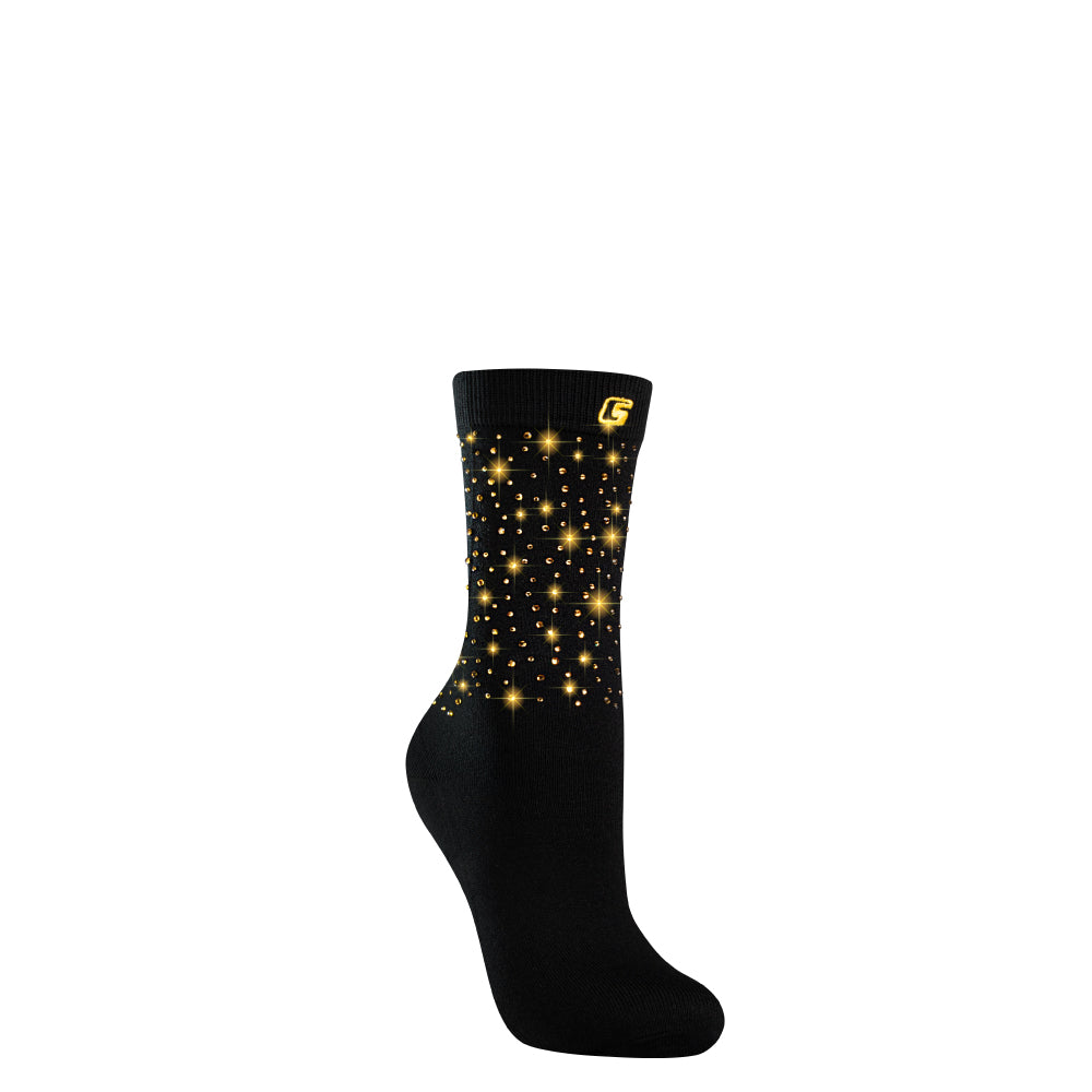 DIAMOND BLACK+GOLD Crew | Crazy Socks