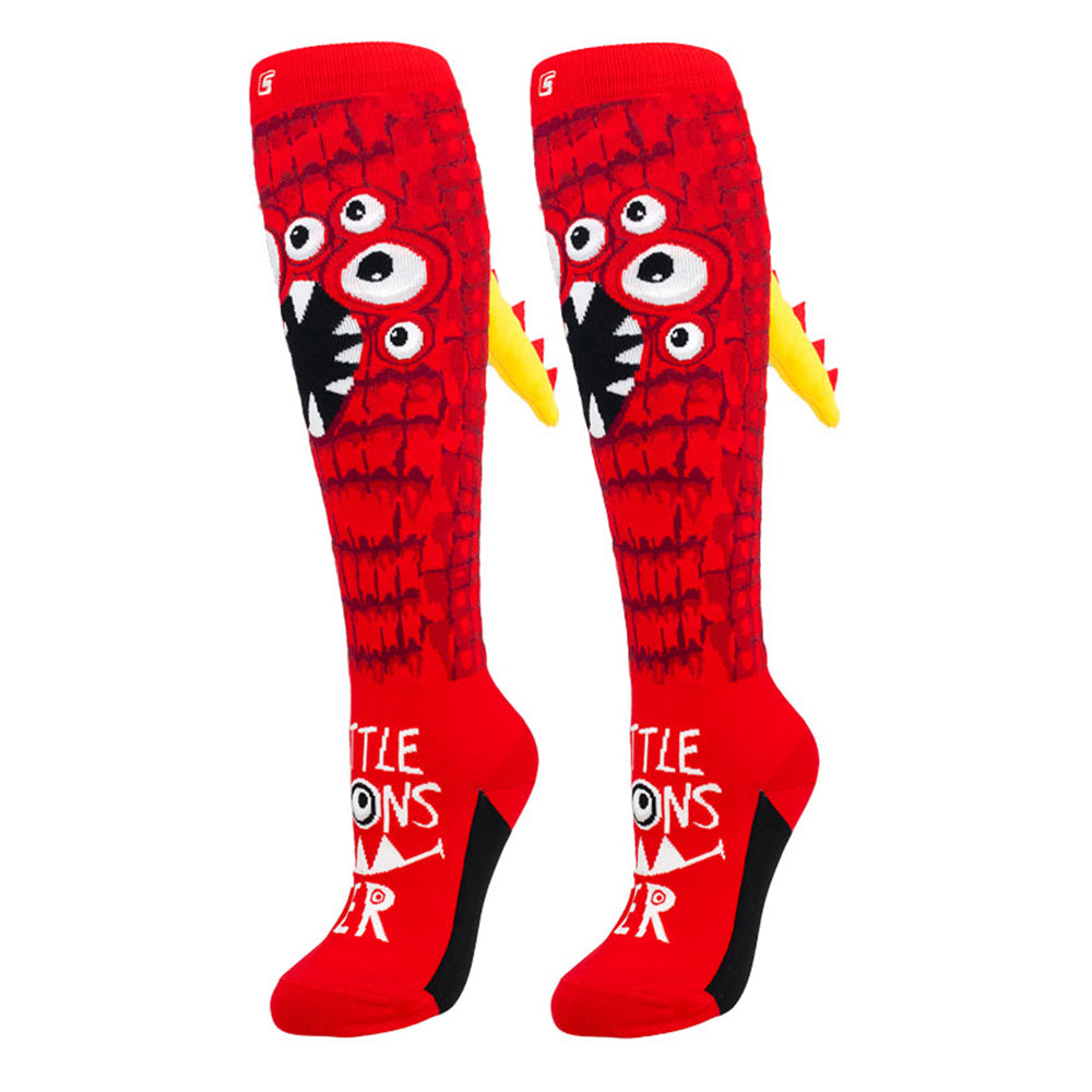 LITTLE MONSTER Red Crazy Socks