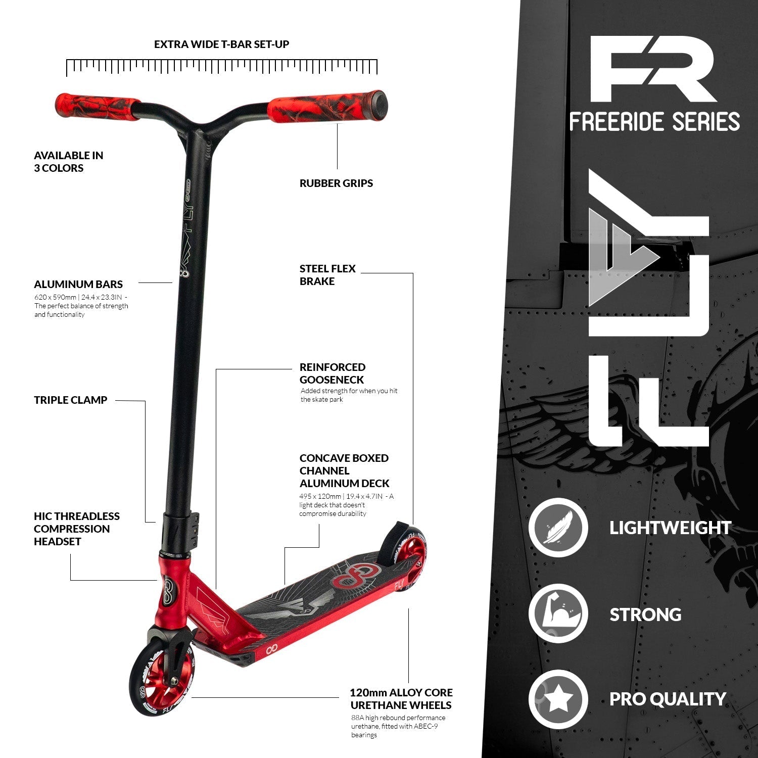 FLY Red - FR Series Pro Trick Scooter