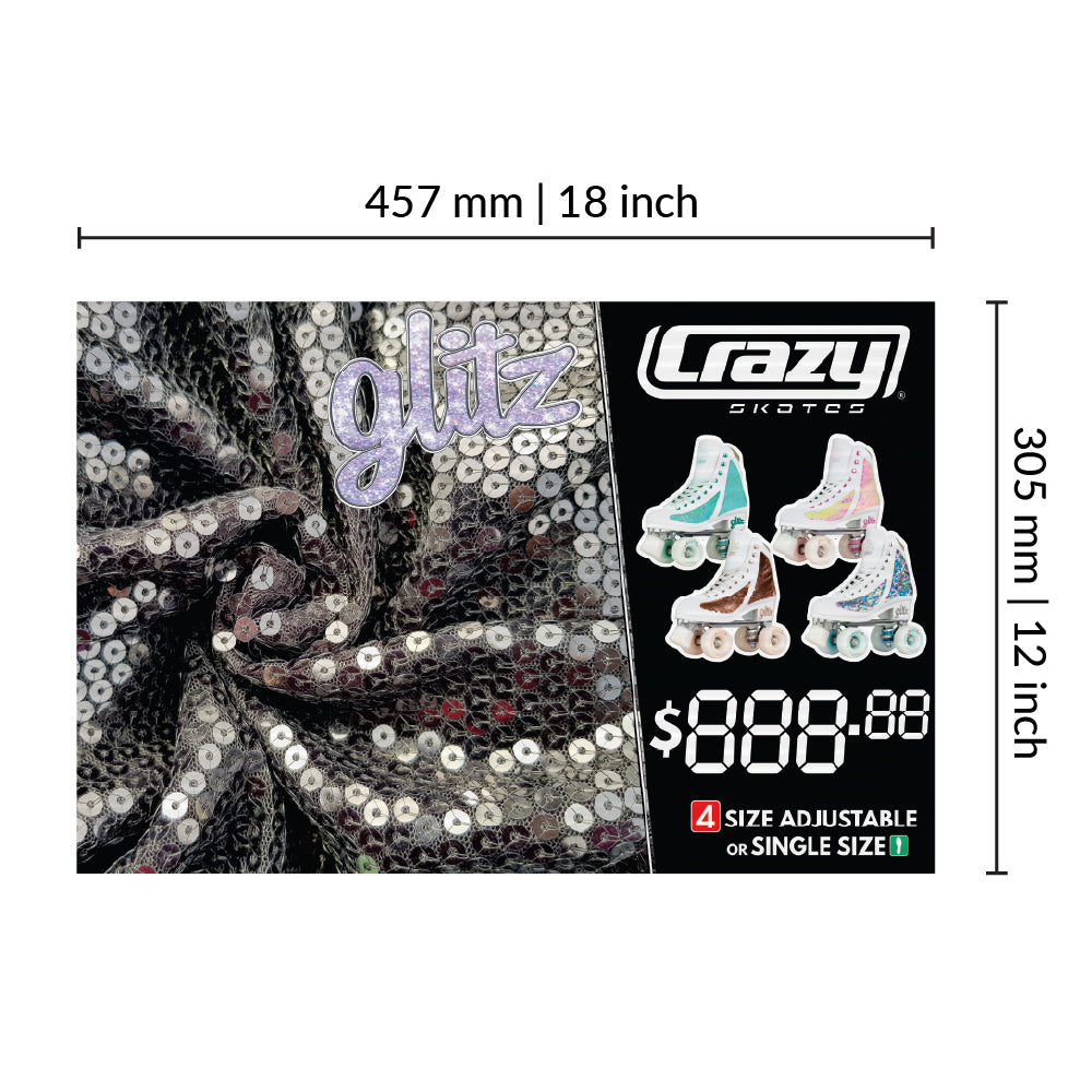 POS Skate Display Price Signs | 12x18in