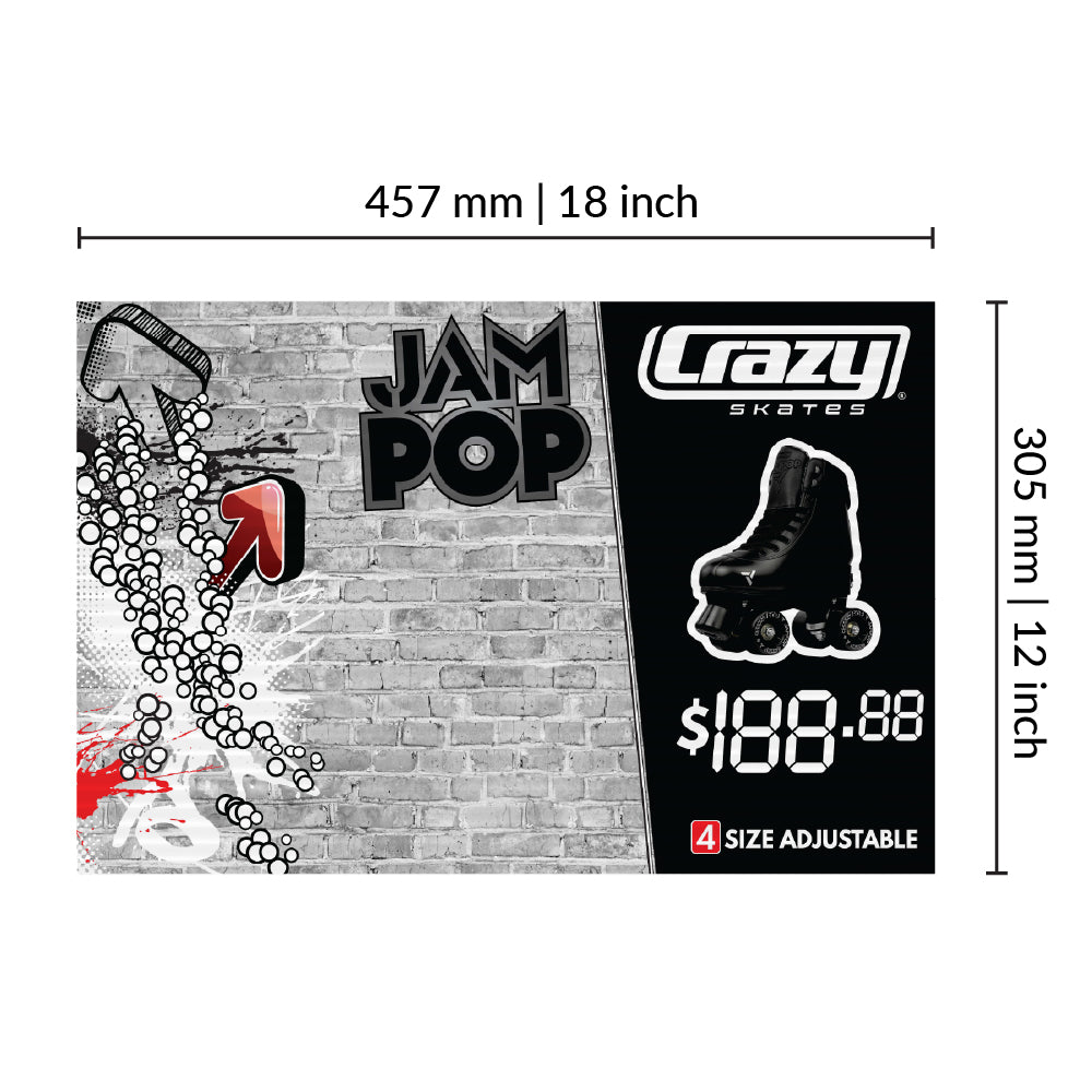 POS Skate Display Price Signs | 12x18in