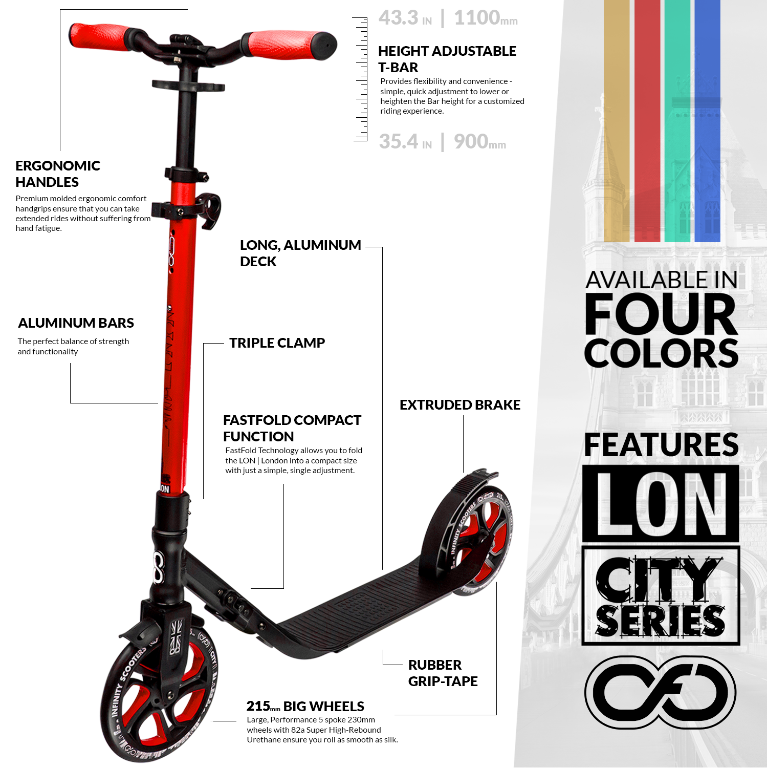 LON Red - London City Series Scooter