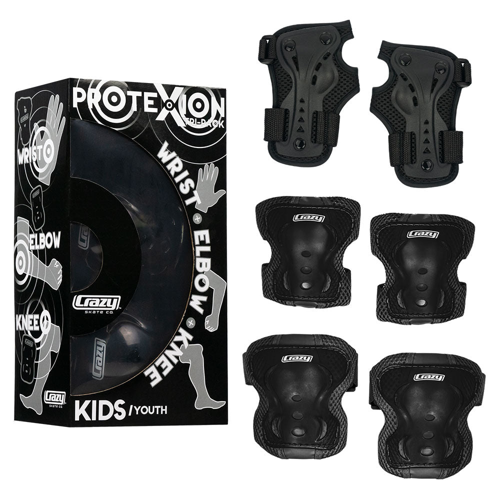 Black PROTExION Safety Pads - Knee, Wrist & Elbow
