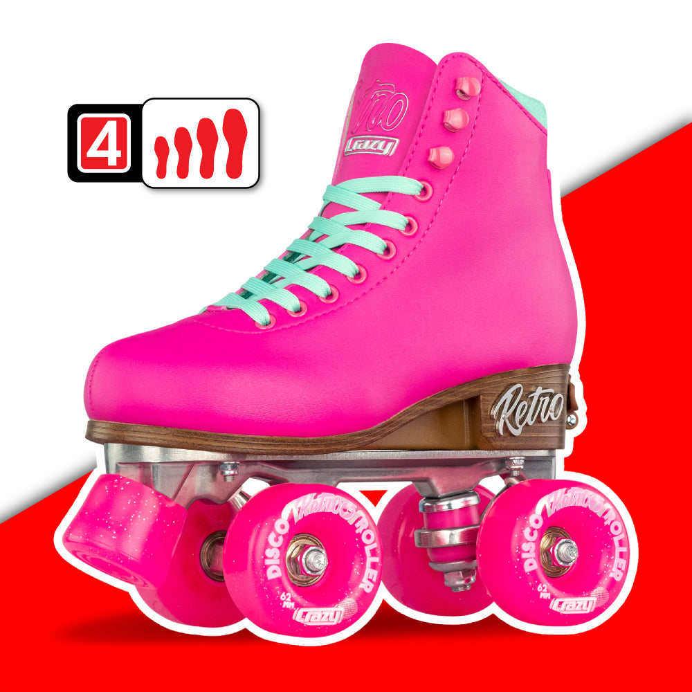 Warehouse Deal | RETRO - Pink Size Adjustable Roller Skates