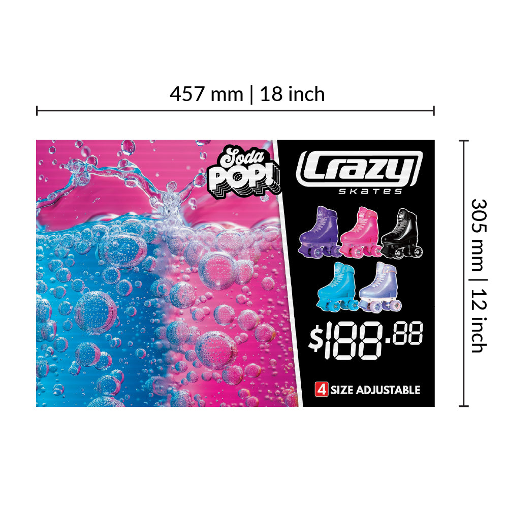 POS Skate Display Price Signs | 12x18in
