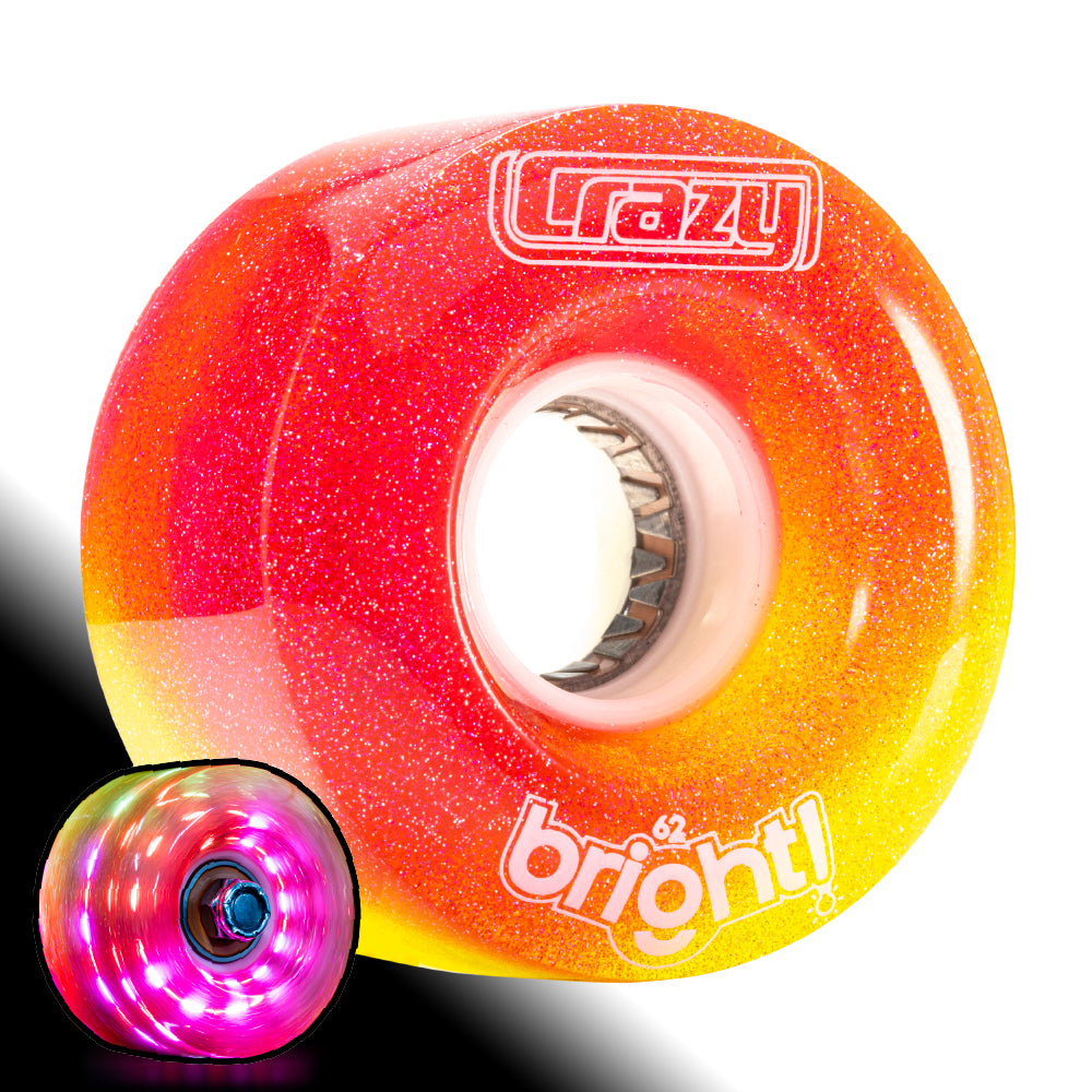 Brights Red Yellow | LED Light Up Roller Skate Wheels