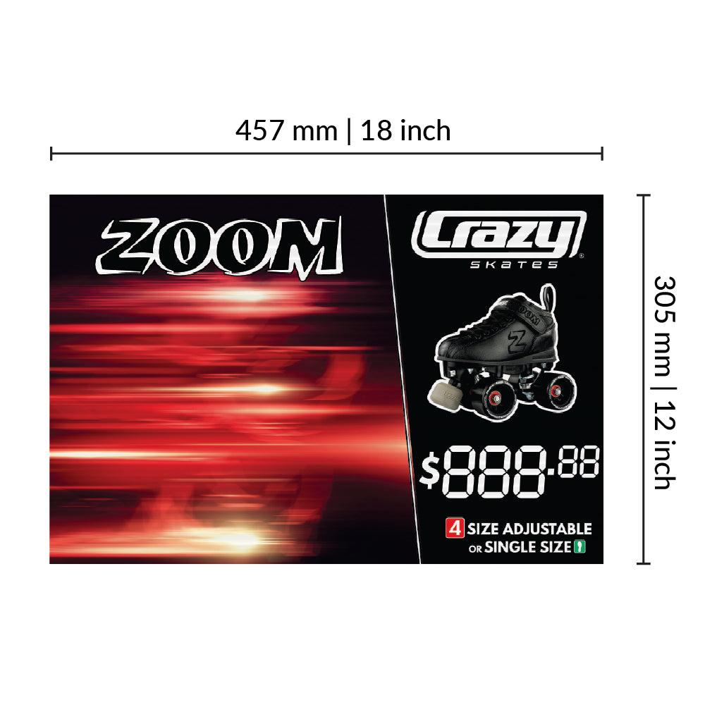 POS Skate Display Price Signs | 12x18in