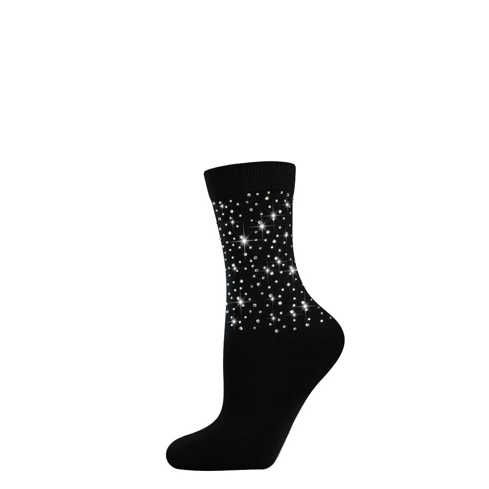 DIAMOND BLACK+SILVER Crew | Crazy Socks