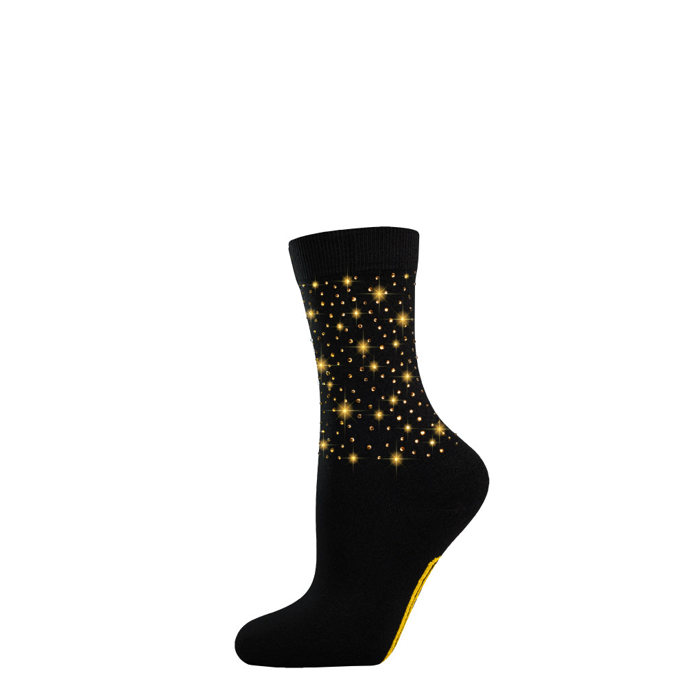 DIAMOND BLACK+GOLD Crew | Crazy Socks