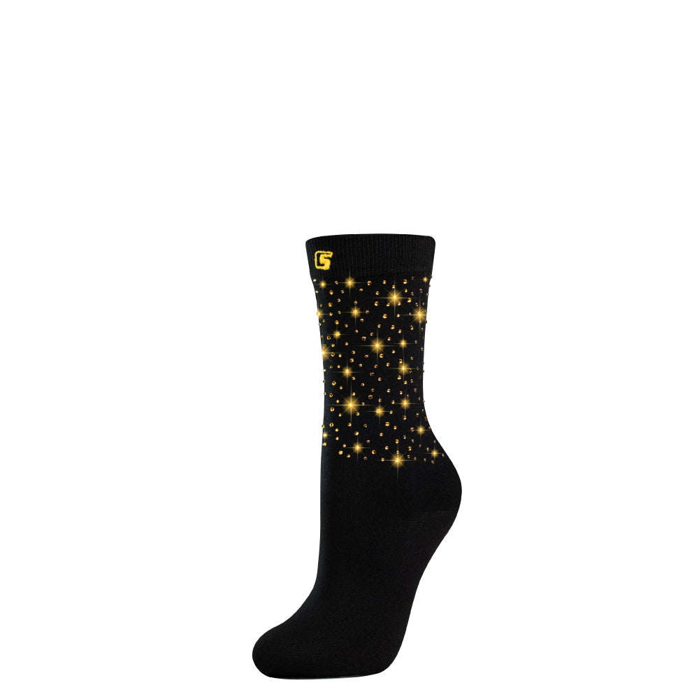 DIAMOND BLACK+GOLD Crew | Crazy Socks