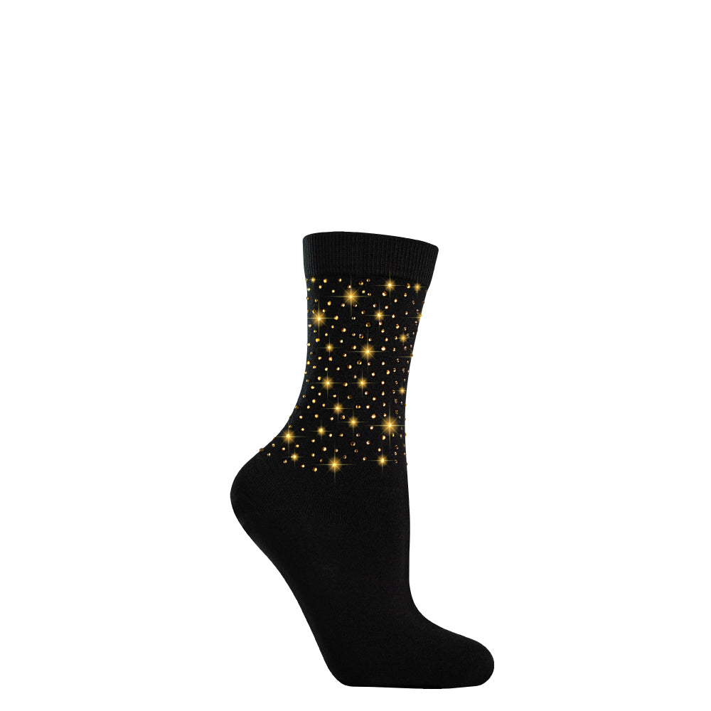 DIAMOND BLACK+GOLD Crew | Crazy Socks